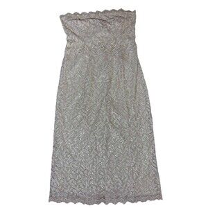 Aspeed Strapless Floor Length Dress Women’s Size Large Gold Lace Overlay Sequin